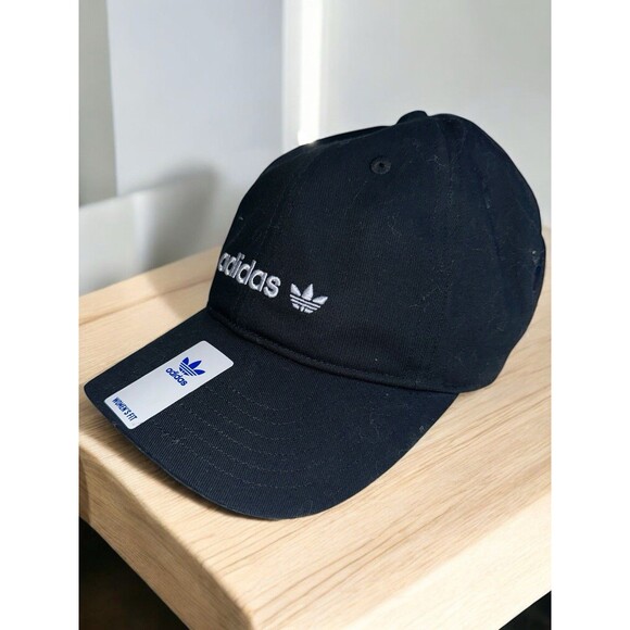 Adidas Originals Womens Black Strapback Hat Adjustable Logo Cap - Picture 3 of 13